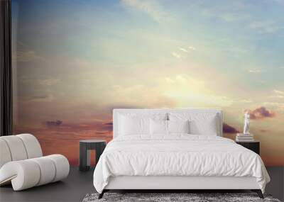 Vintage photo of abstract nature background with sky in sunset, vintage filter effect Wall mural