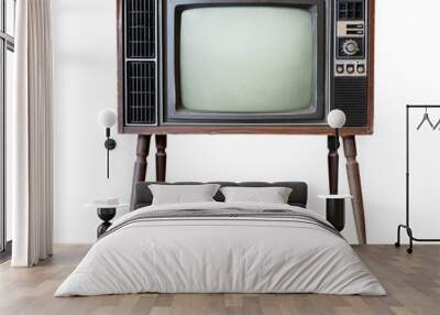 Vintage television - black and white tv isolate object for design, old technology Wall mural