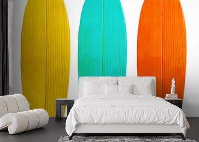 Vintage wood surfboard isolated for object, retro styles. Wall mural