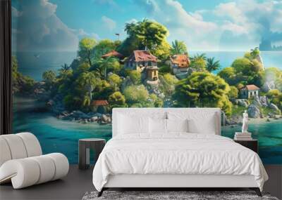 A beautiful tropical island paradise Wall mural