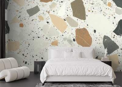 Natural Stone Terrazzo Flooring - Organic Mix of Earthy Tones with Varied Sizes and Shapes for a Textured Look Wall mural