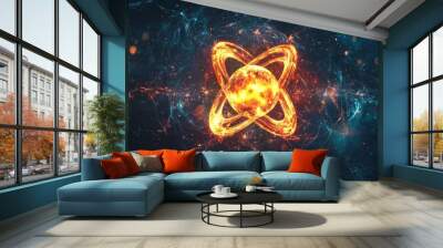 The Power Within: Nuclear Fission Transformation with Detailed Atomic Imagery Wall mural