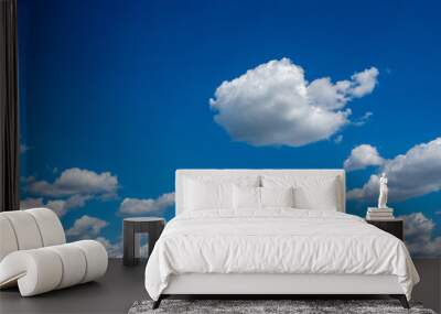 summer cloudy sky, blue sky, clouds. Wall mural