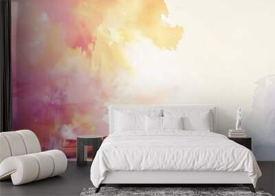 Open Bible with Colorful Watercolor Style Background Wall mural