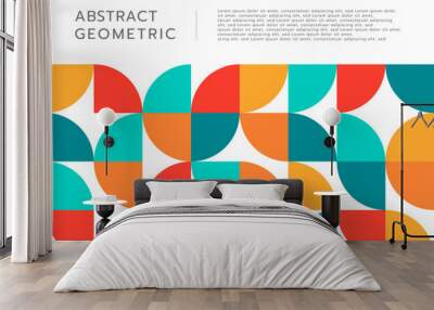 Abstract geometric circle cut shape flat design with space for your text Wall mural