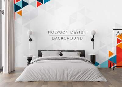 Polygon colorful design triangle shape pattern with space for content Wall mural