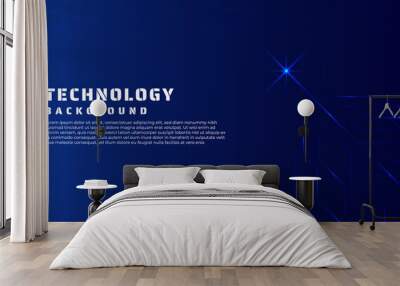 Technology background line data flow and glow light concept. Wall mural