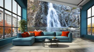 Beautiful waterfalls and pond on the hike in Ourika Valley Morocco Wall mural