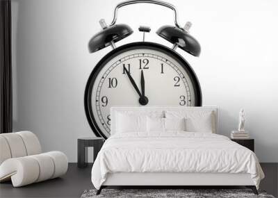 black old style alarm clock with clipping path Wall mural