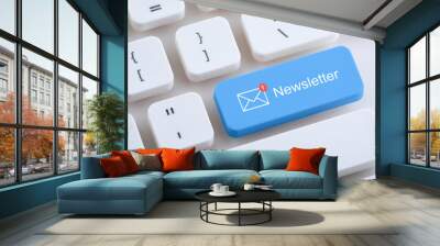 Computer keyboard with newsletter button Wall mural