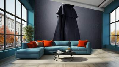 Scary figure in hooded cloak Wall mural