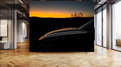 driving on highway at sunset Wall mural