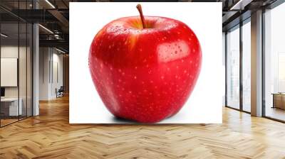 red juicy apple isolated on transparent background png Wall mural