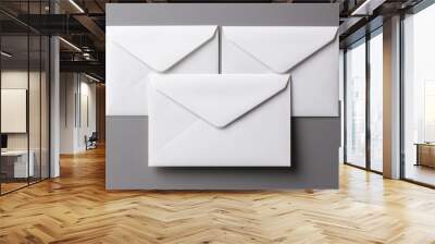 white paper office envelopes on a gray table Wall mural