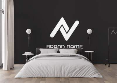 n letter logo design Wall mural