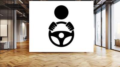 Steering wheel icon design trendy Wall mural