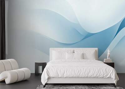 Abstract blue and white background with curves. Wall mural