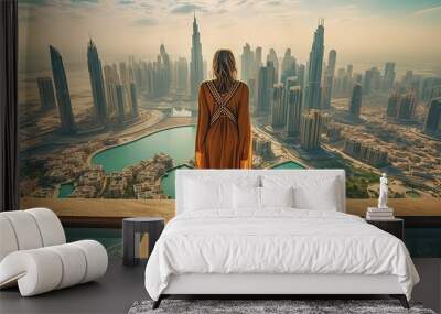 Exploring Dubai's Urban Landscape: A Muslim Woman's Perspective Wall mural