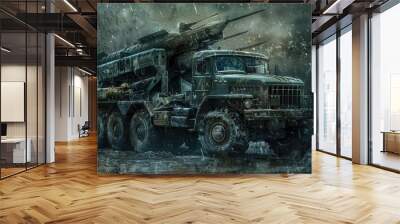 Explosive Military Missile Launcher Scene Wall mural