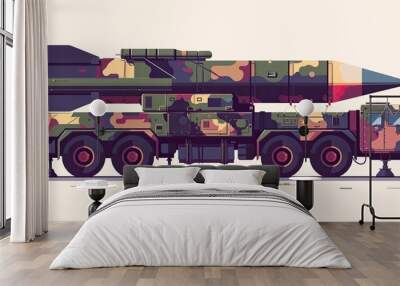 Graphic Military Rocket Vehicle Art Wall mural