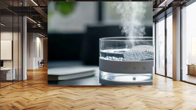 Humidifier with steam rising from water. Wall mural