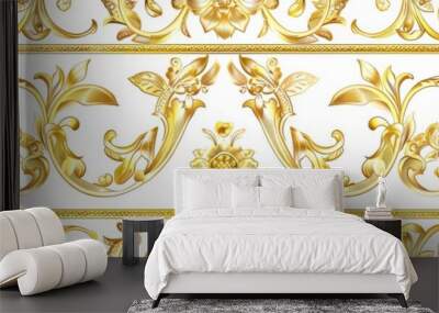 Luxurious Gold Decorative Border Wall mural