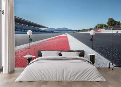 Red and white stripes on a racetrack. Wall mural