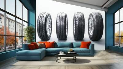 Road Wheels background by Generative AI Wall mural