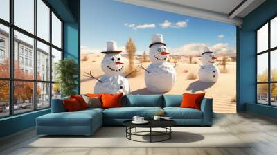 snowman in the snow Wall mural