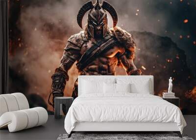 The God of War: Ares, the Fierce and Formidable Warrior Deity by Generative AI Wall mural