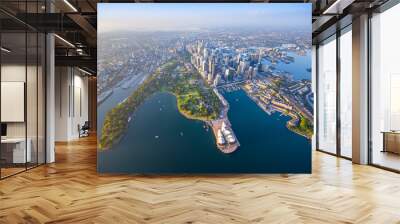 Sydney Harbour from high above aerial view Wall mural