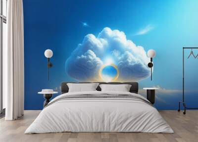 Every cloud has a silver lining large cloud with a path through Wall mural