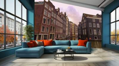 Buildings along the Canals of Amsterdam Wall mural