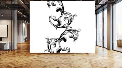 Elegant sleek mughal inspired abstract swirls, line art Wall mural