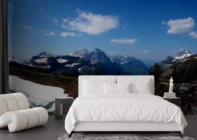 Glacier national Park in the background view at the summit of Forum Peak on continental divide Wall mural