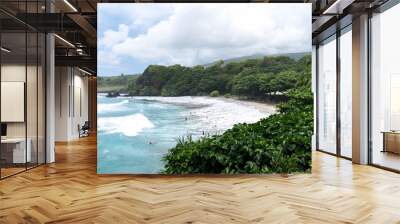 Paradise found on Hamoa Beach, Hana, Maui, Hawaii Wall mural