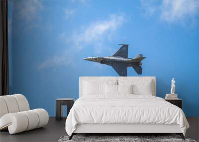 Flying Jet Through a Brilliant Blue Sky Wall mural