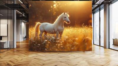 Magical and Inspiring cute Unicorn, Generative AI Wall mural