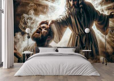 Jesus Casting Out Demon: Spiritual Deliverance Wall mural