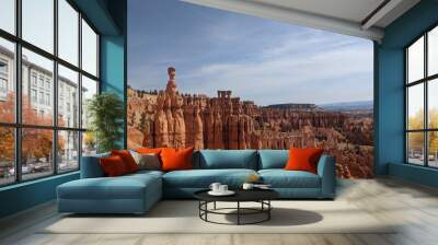 Overlooking Bryce Canyon hiker sunrise sunset vie Wall mural