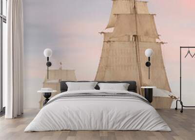 tall wooden vintage sailing ships Wall mural