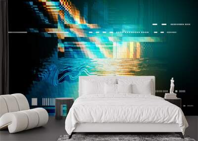 A glitch noise distortion texture background. Vector illustration Wall mural