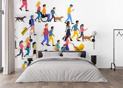 A large Crowd of Casual People Wall mural