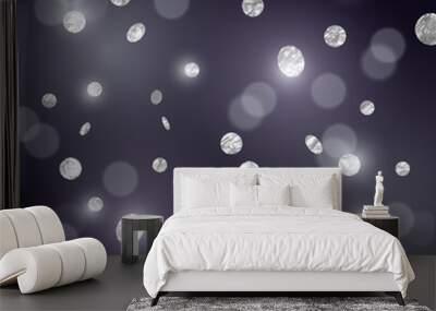 A luxury background design with falling glitter and sparkling metallic silver confetti. Vector illustration. Wall mural