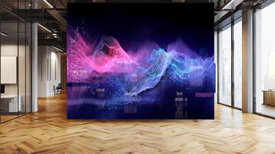 Abstract Visualisation of data and technology in graph form. 3D Illustration Wall mural