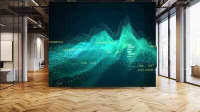 An Abstract technical Graph background design. 3D Illustration. Wall mural