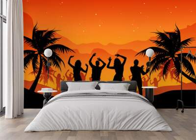 beach party people Wall mural