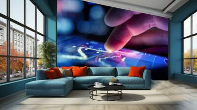 Businessman Checking Data Wall mural