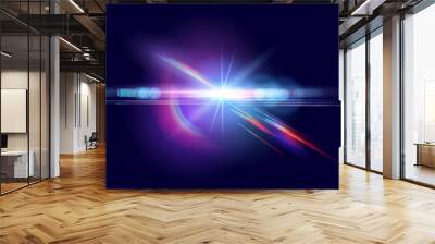 Futuristic transparent  light lens flare effect. Vector illustraton Wall mural