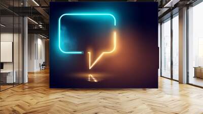 Glowing Neon Speech Bubble Light Wall mural